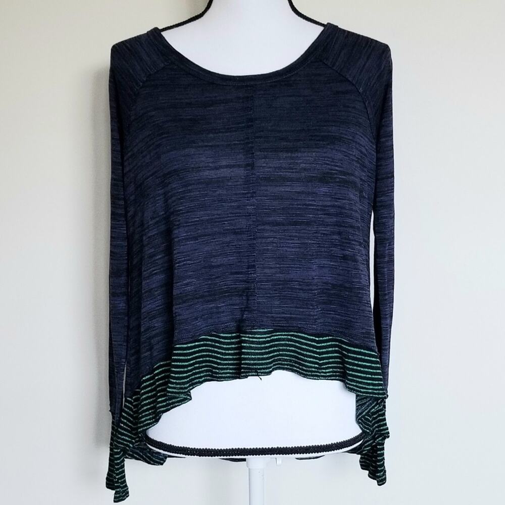 True Freedom Rayon Hi-Low Long Sleeve Sheer Boho Top Size Small